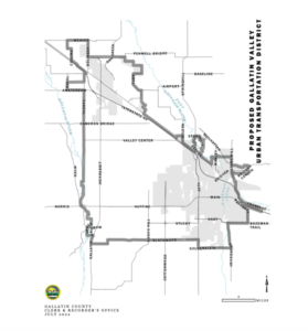 Map of Bozeman and Belgrade and the proposed Urban Transportation District. 